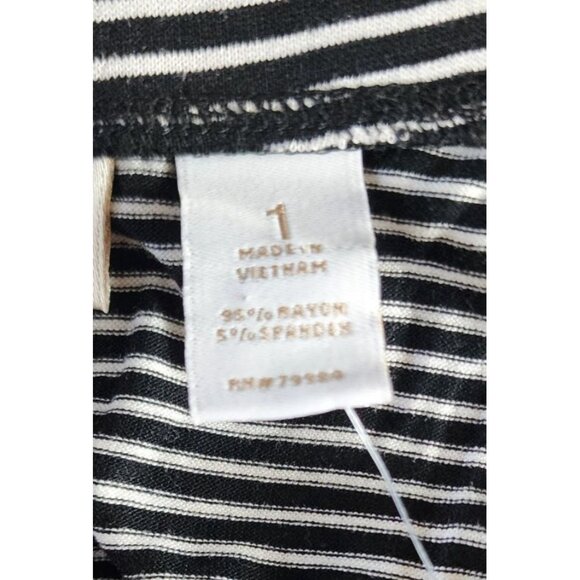 Chico’s Black & Neutral Striped Maxi Skirt Size 1 | Stylish Pull-On Long Skirt - Picture 8 of 12
